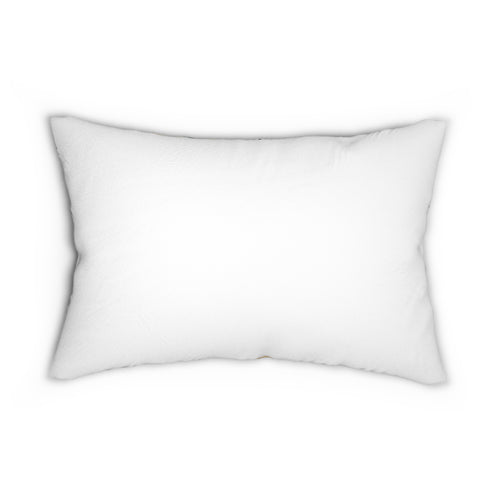 Abstract Coastal Lumbar Pillow — Blue & Gold Watercolor Decorative Cushion