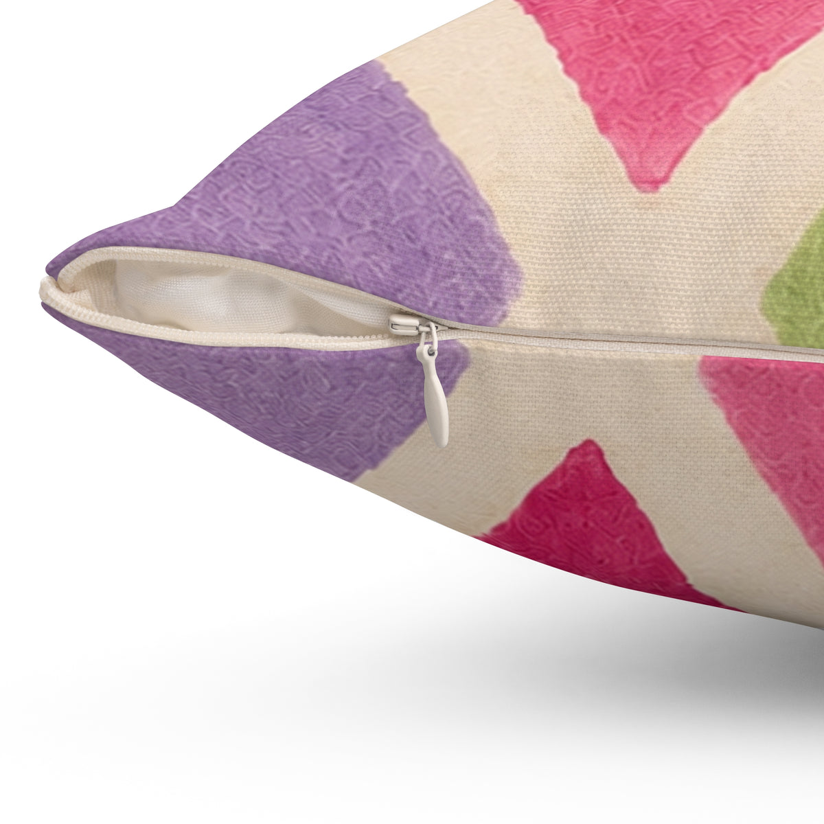 Colorful Harlequin Pattern Square Pillow — Pink & Pastel Decorative Throw Pillow