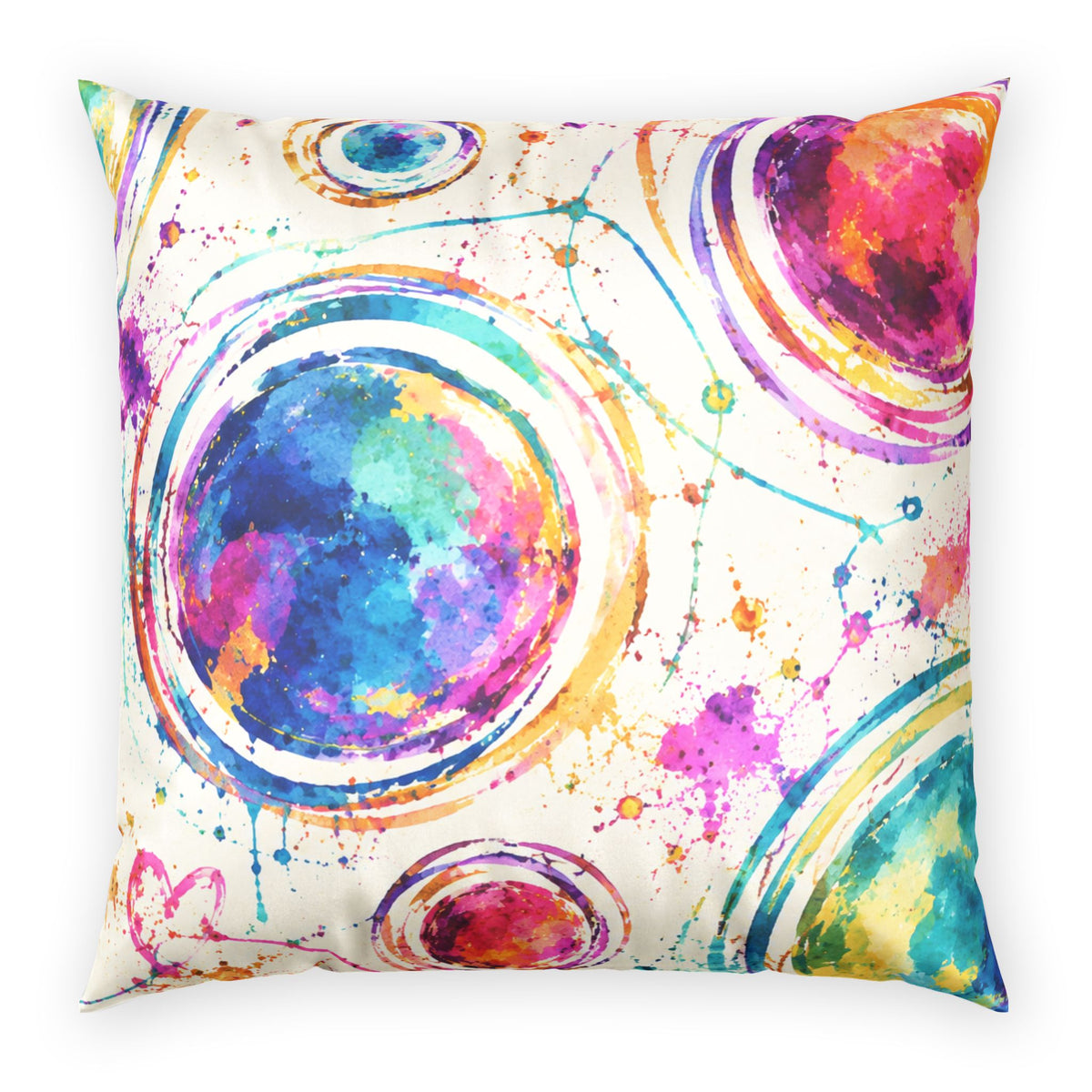 Colorful acrylic Circles Throw Pillow