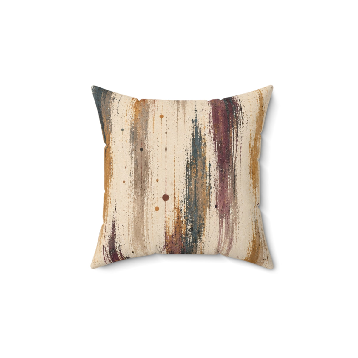 Abstract Watercolor Stripe Throw Pillow — Earth Tone Decorative Accent
