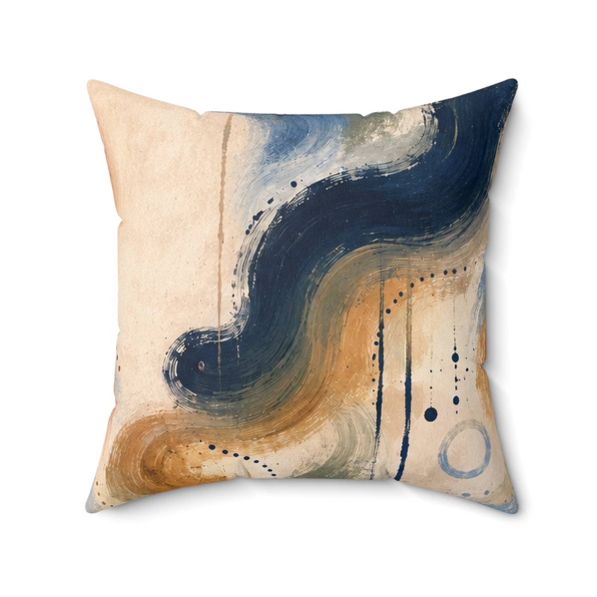 Abstract Blue Wave Decorative Pillow — Modern Coastal Accent