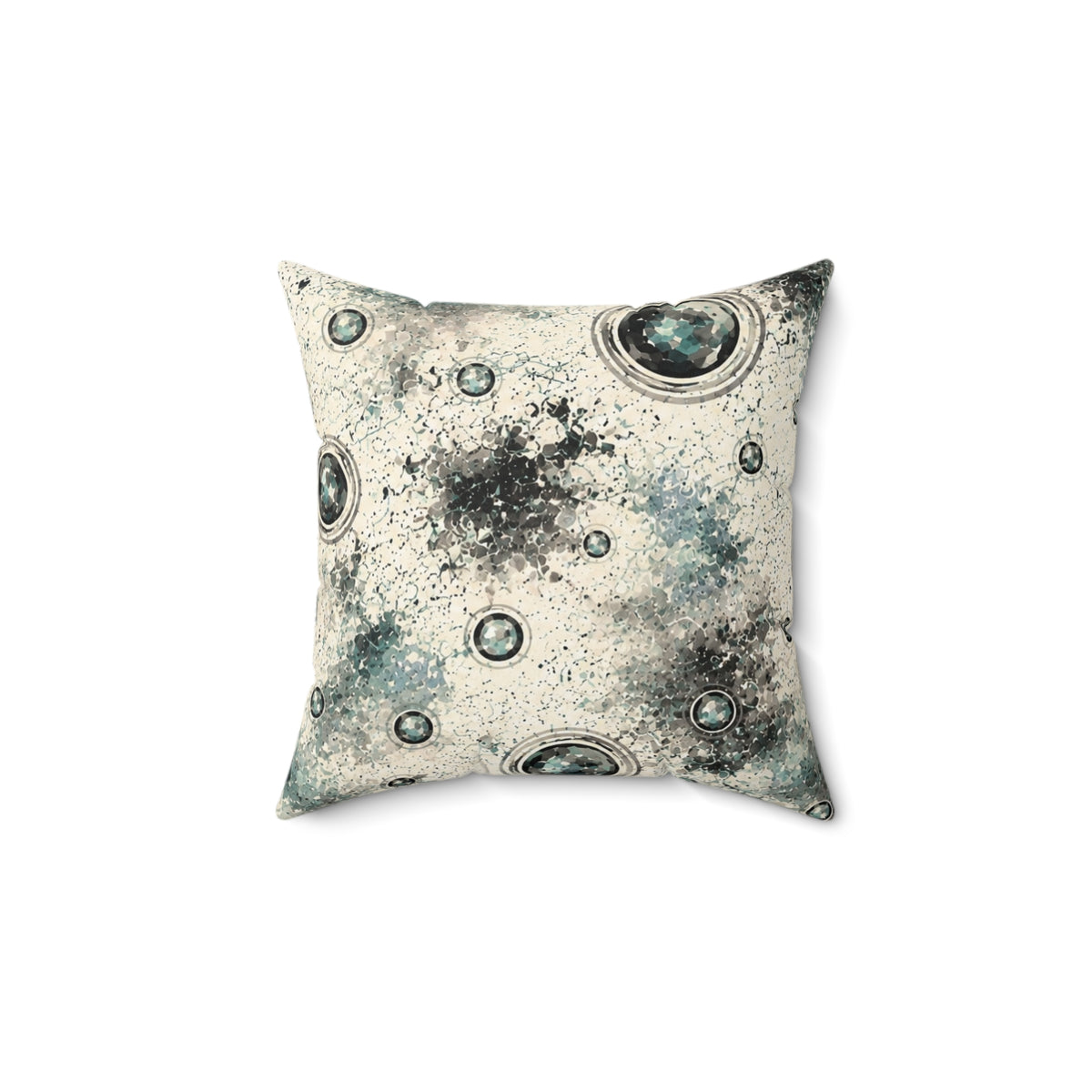 Moon Crater Decorative Pillow — Celestial Watercolor Accent Pillow