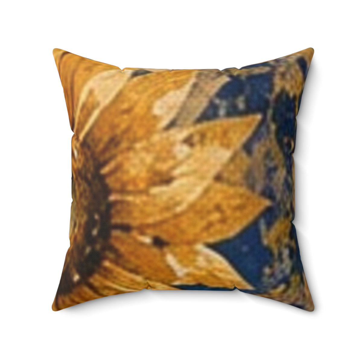 Navy sunflower decorative spun Polyester Square Pillow