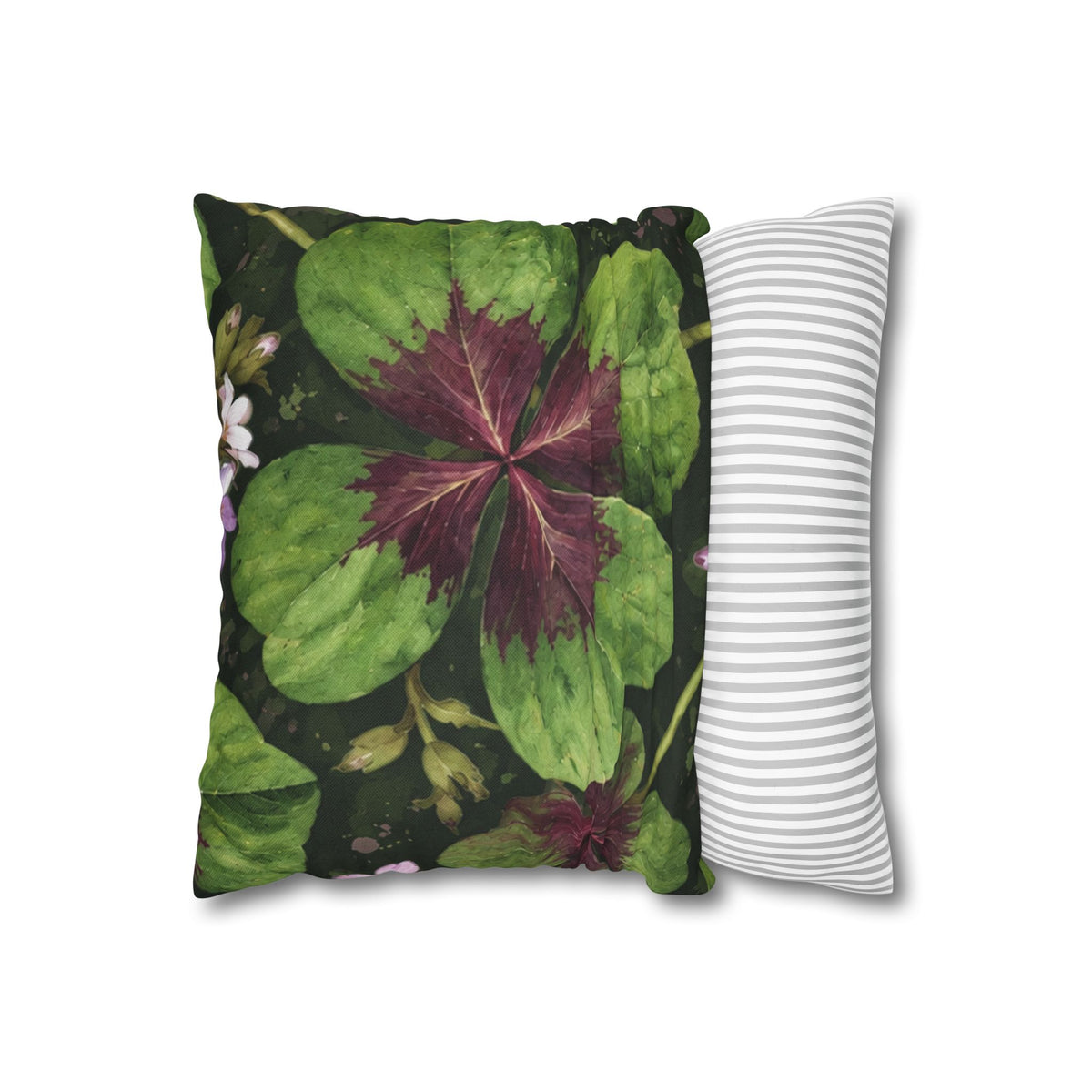 Lucky Four-Leaf Shamrock Pillowcase — Botanical Clover Cushion Cover