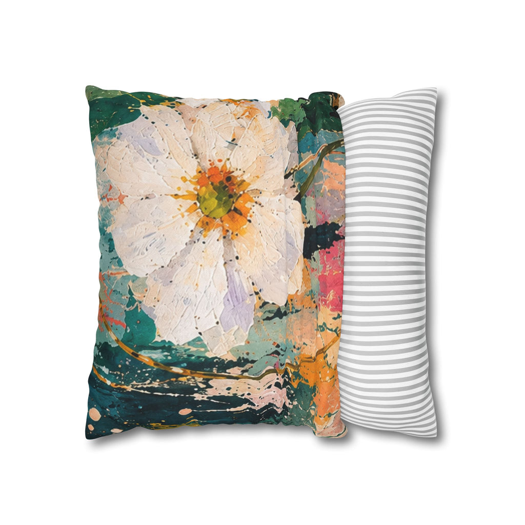 Cushion covers floral Abstract White Flower Pillowcase — Floral Decorative Throw Pillow Cover