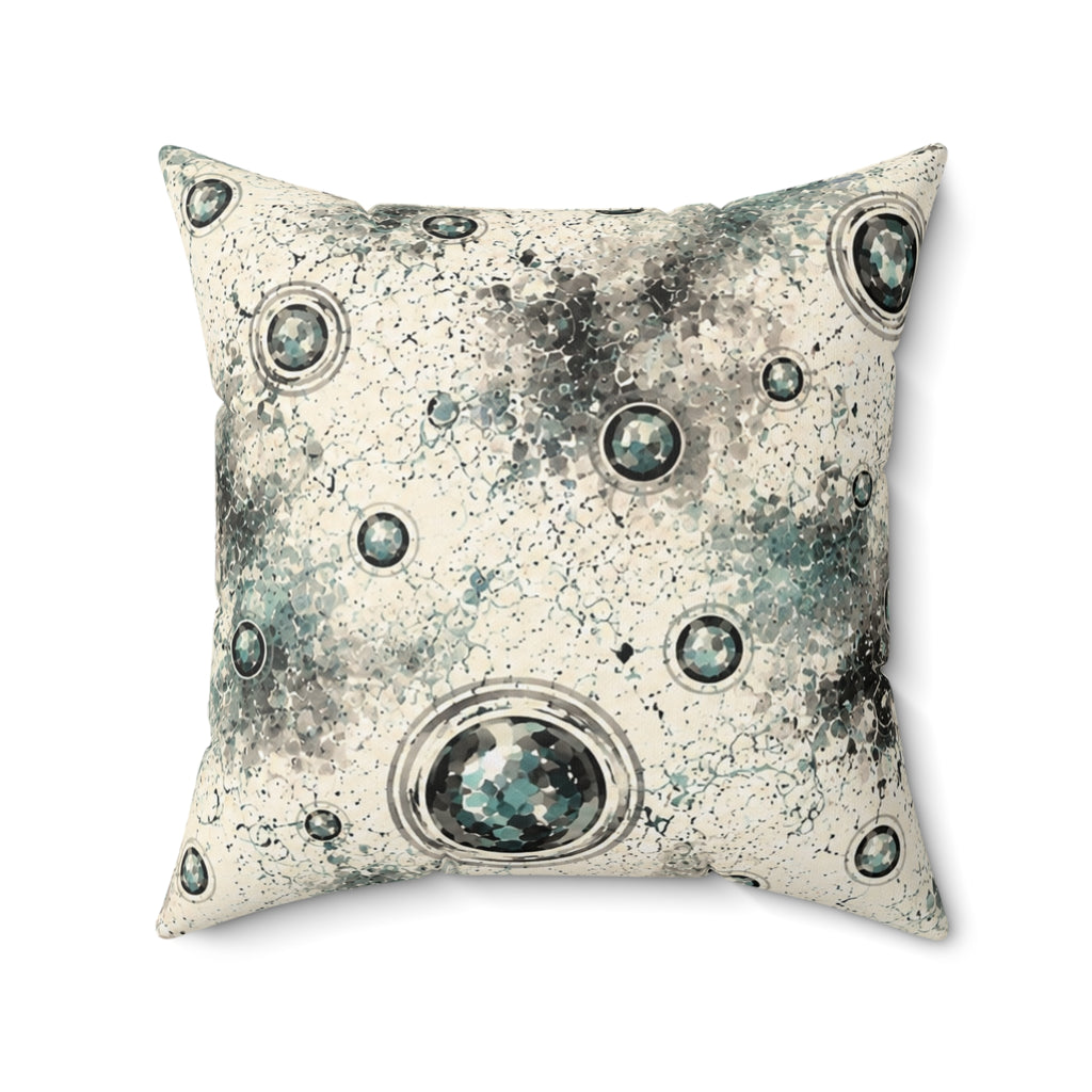Moon Crater Decorative Pillow — Celestial Watercolor Accent Pillow