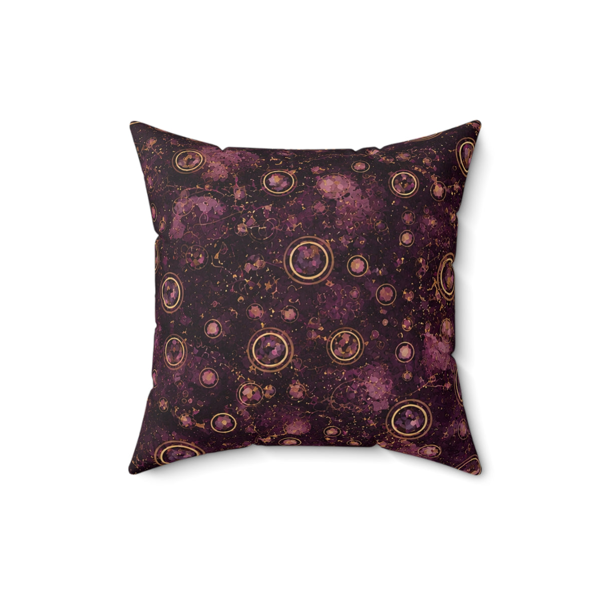 Galaxy Orbit Decorative Pillow — Purple Cosmic Pattern Square Throw Pillow