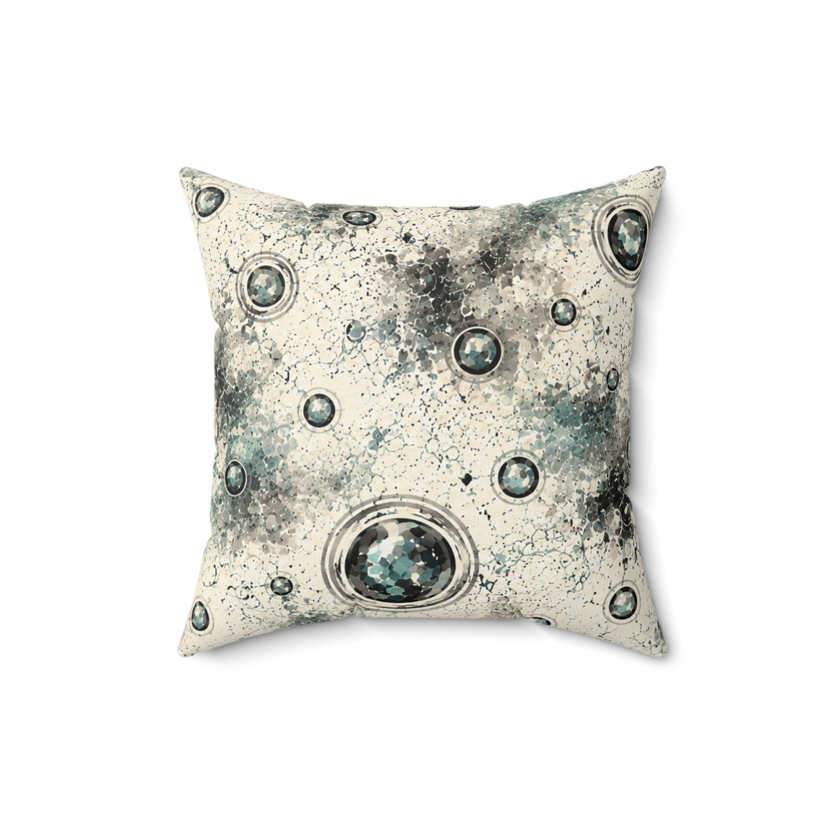 Moon Crater Decorative Pillow — Celestial Watercolor Accent Pillow