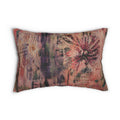 Boho Floral Lumbar Pillow — Abstract Pink Sunburst Decorative Pillow
