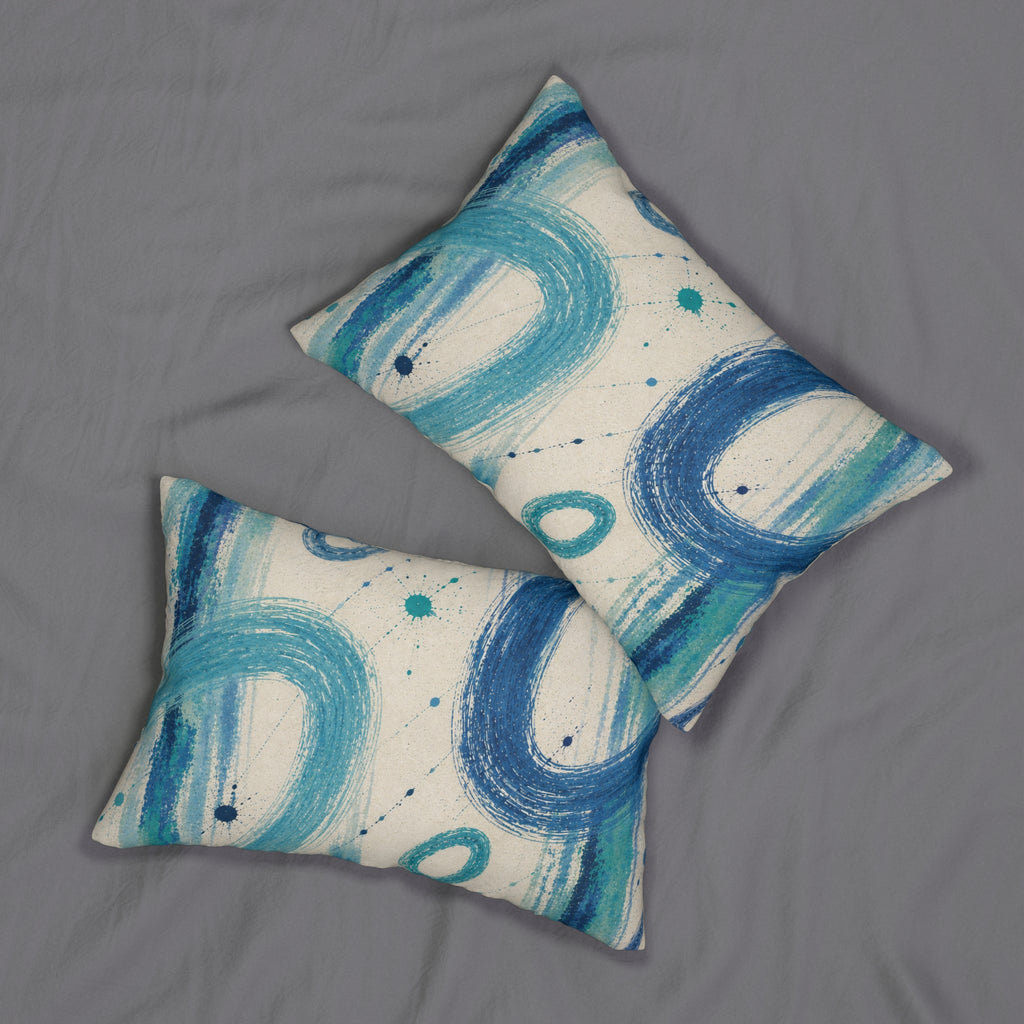Blue Abstract Brushstroke Lumbar Pillow