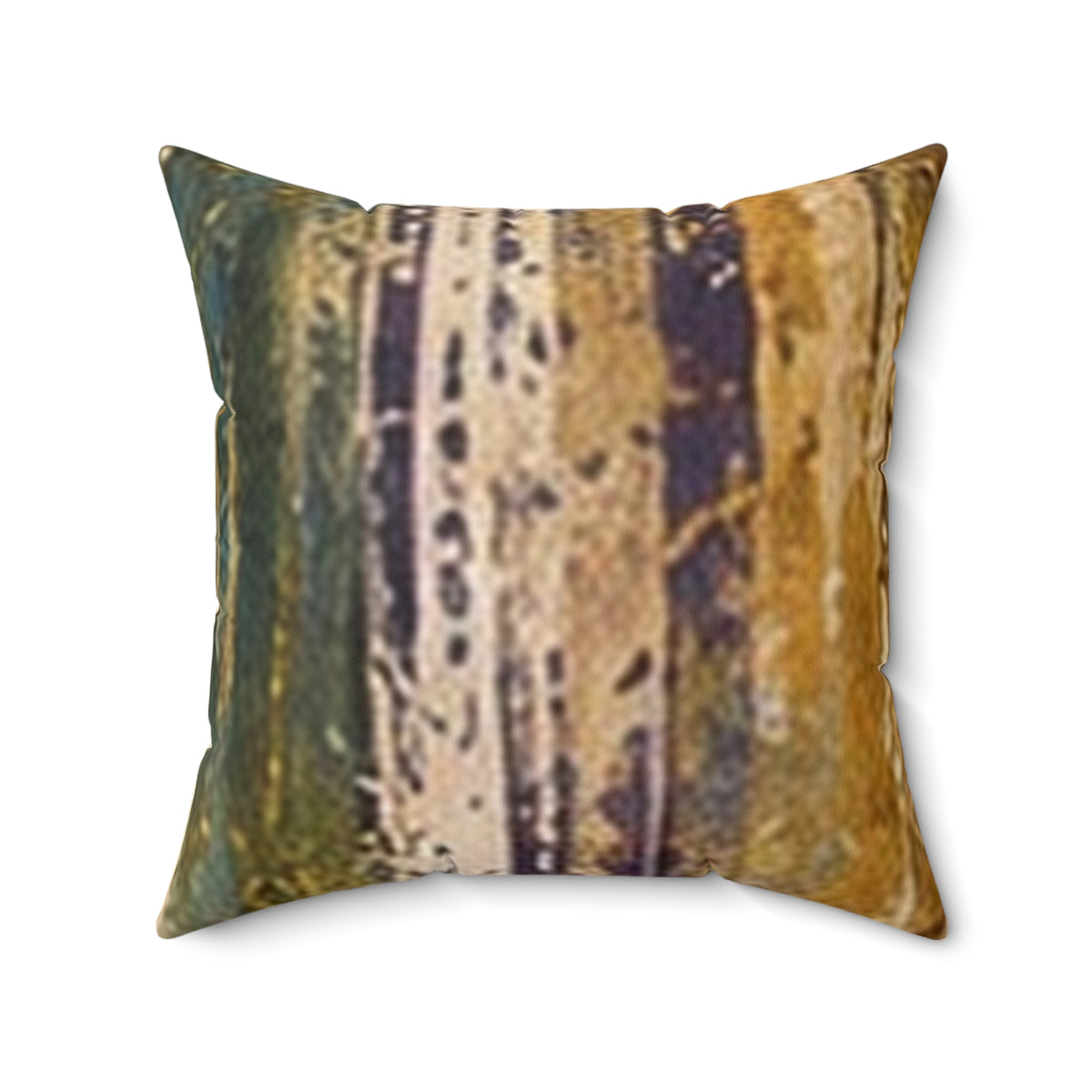 Abstract Birch Tree Pillow — Rustic Forest Nature Throw Pillow