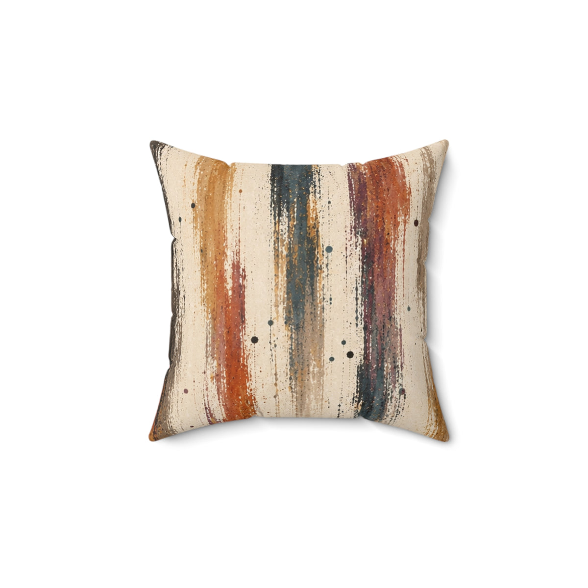 Abstract Watercolor Stripe Throw Pillow — Earth Tone Decorative Accent