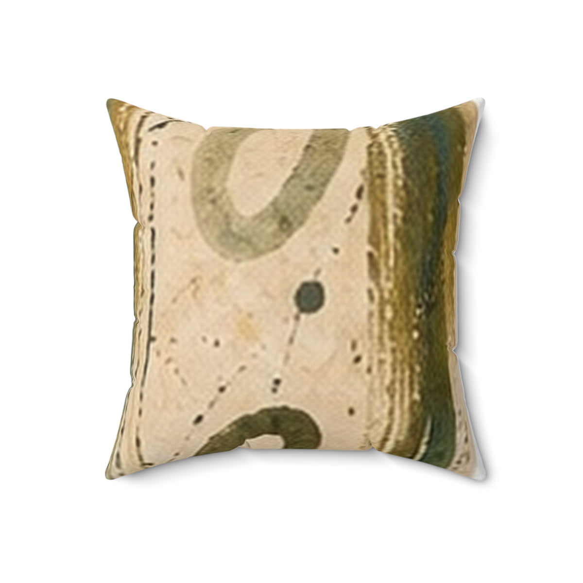Abstract Earth-Tone Square Pillow — Vintage Mid-Century Modern Accent Cushion
