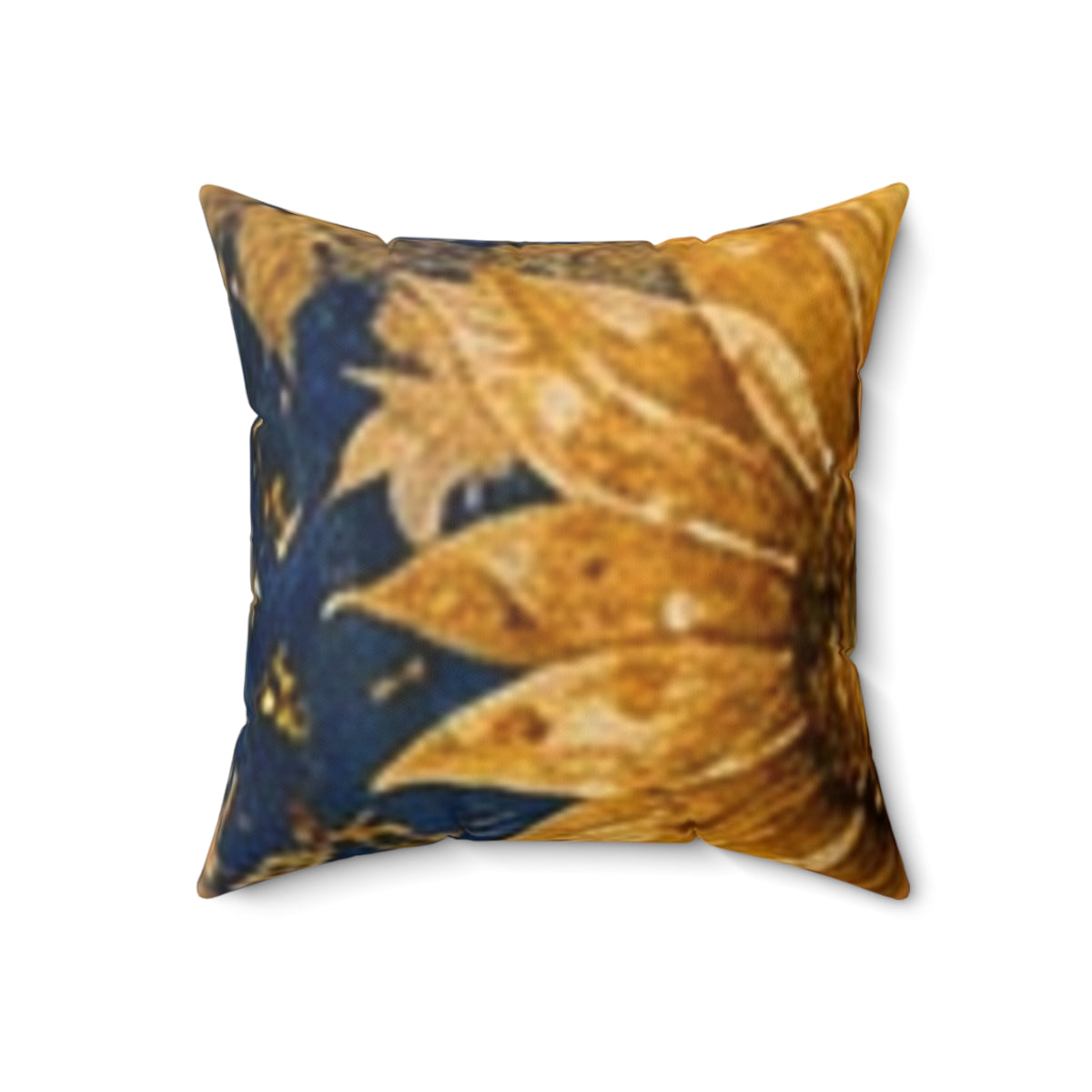 Navy sunflower decorative spun Polyester Square Pillow