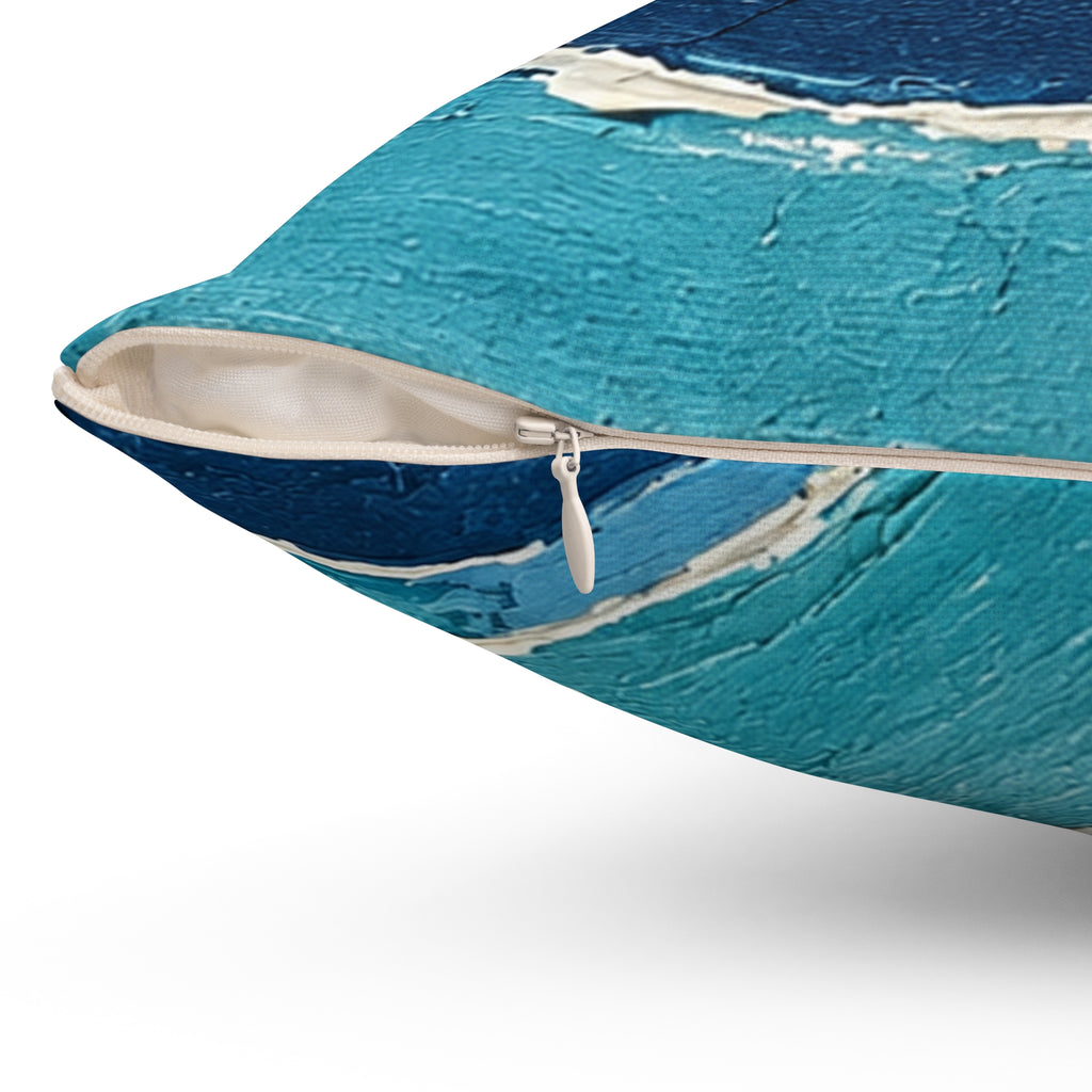 Blue and turquoise  abstract cushion -navy spiral Decorative throw pillow.