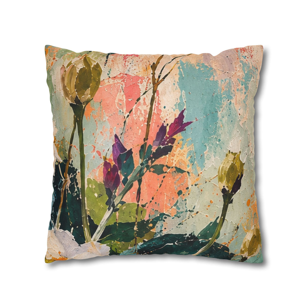 Cushion covers floral Abstract White Flower Pillowcase — Floral Decorative Throw Pillow Cover