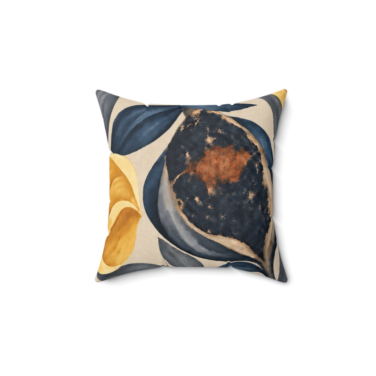 Golden Magnolia Floral Pillow