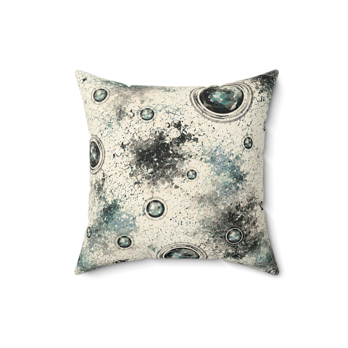 Moon Crater Decorative Pillow — Celestial Watercolor Accent Pillow