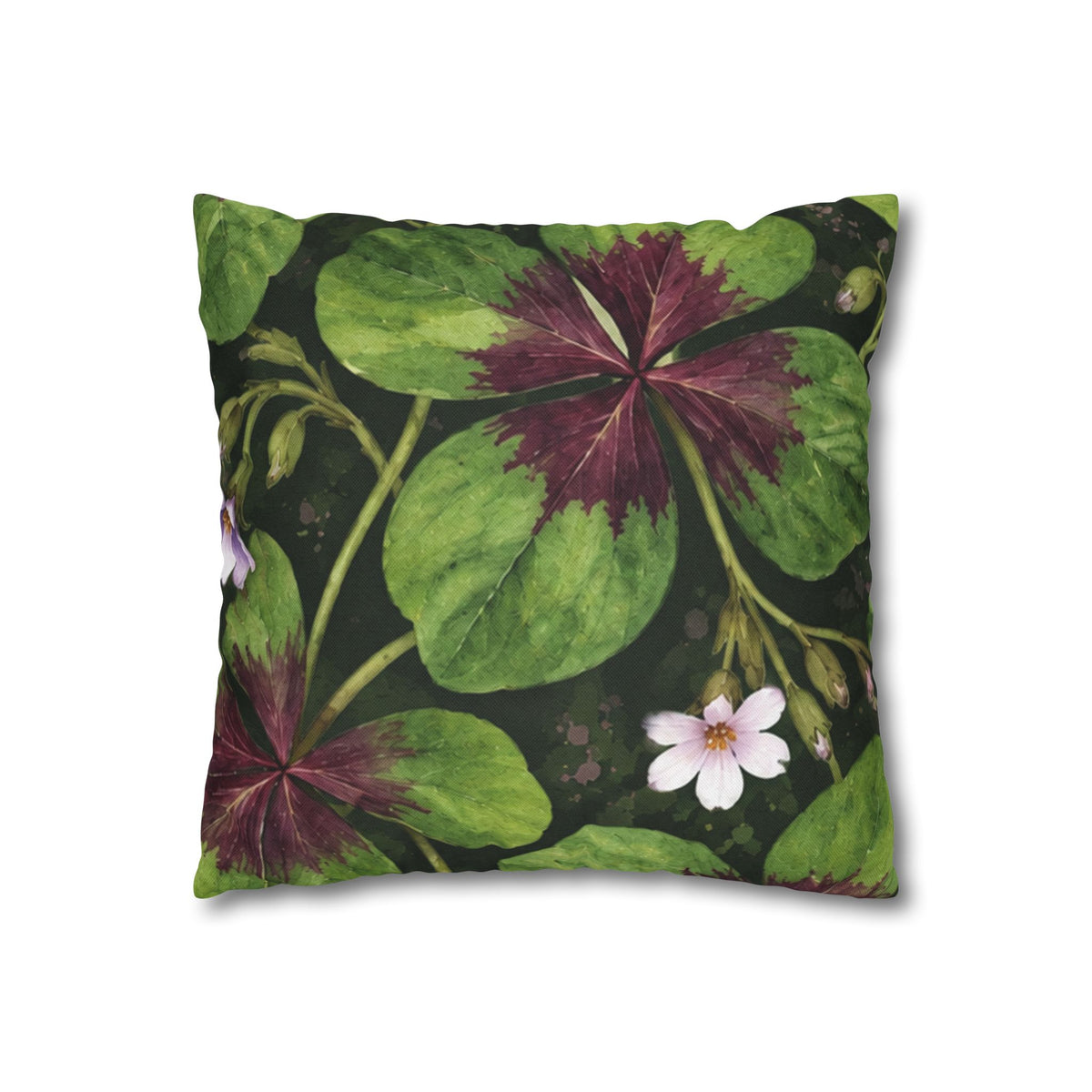 Lucky Four-Leaf Shamrock Pillowcase — Botanical Clover Cushion Cover