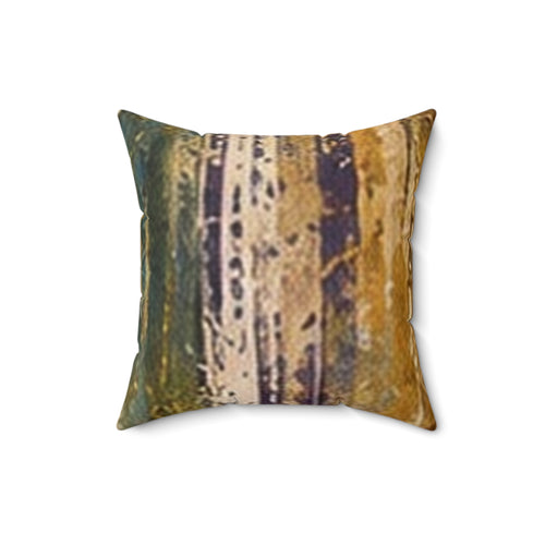 Abstract Birch Tree Pillow — Rustic Forest Nature Throw Pillow