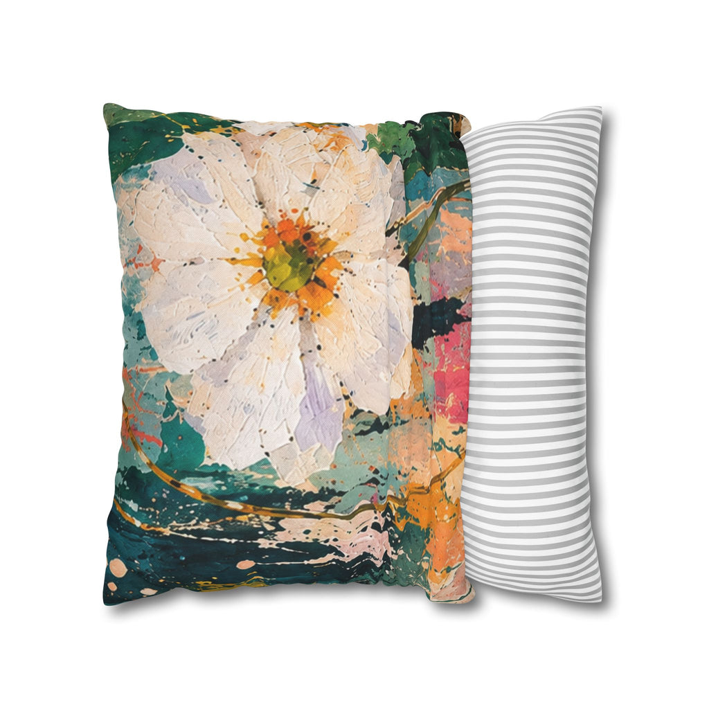 Cushion covers floral Abstract White Flower Pillowcase — Floral Decorative Throw Pillow Cover