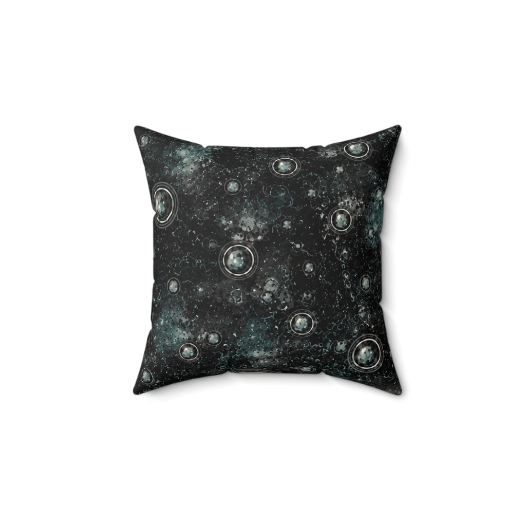 Charcoal  black , graphic grey Square abstract Pillow — Galaxy Throw Pillow