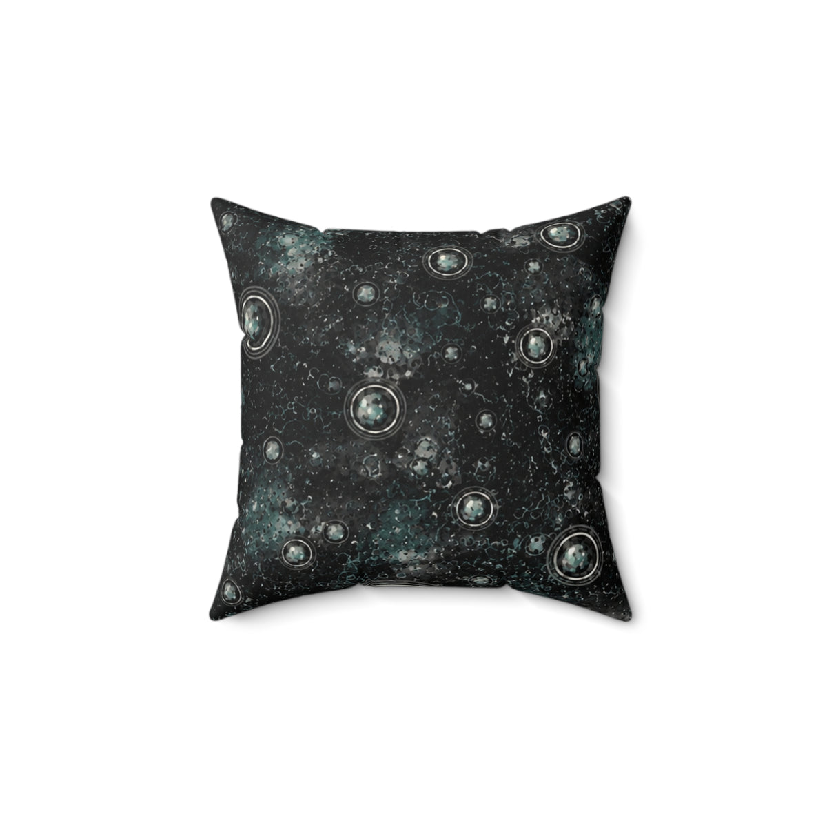 Charcoal  black , graphic grey Square abstract Pillow — Galaxy Throw Pillow