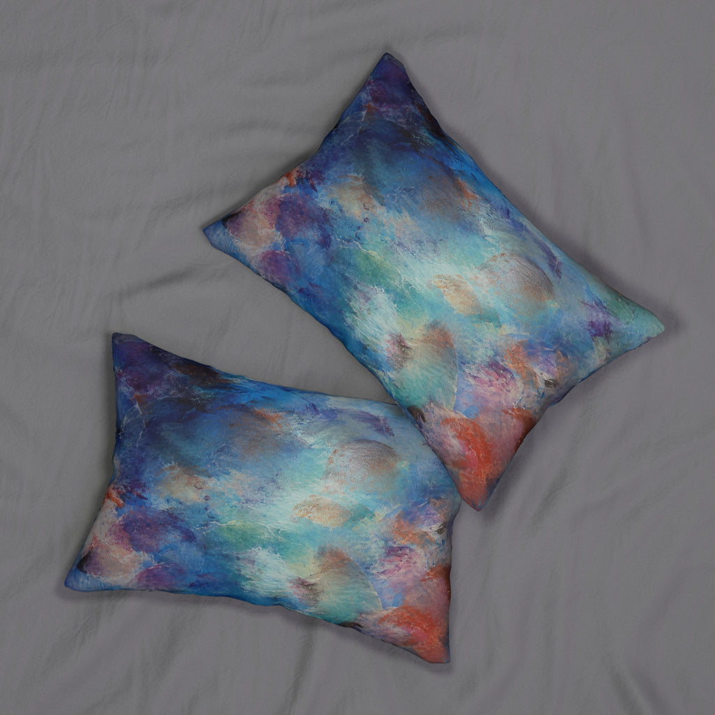 Abstract Oceanic Watercolor Lumbar Pillow