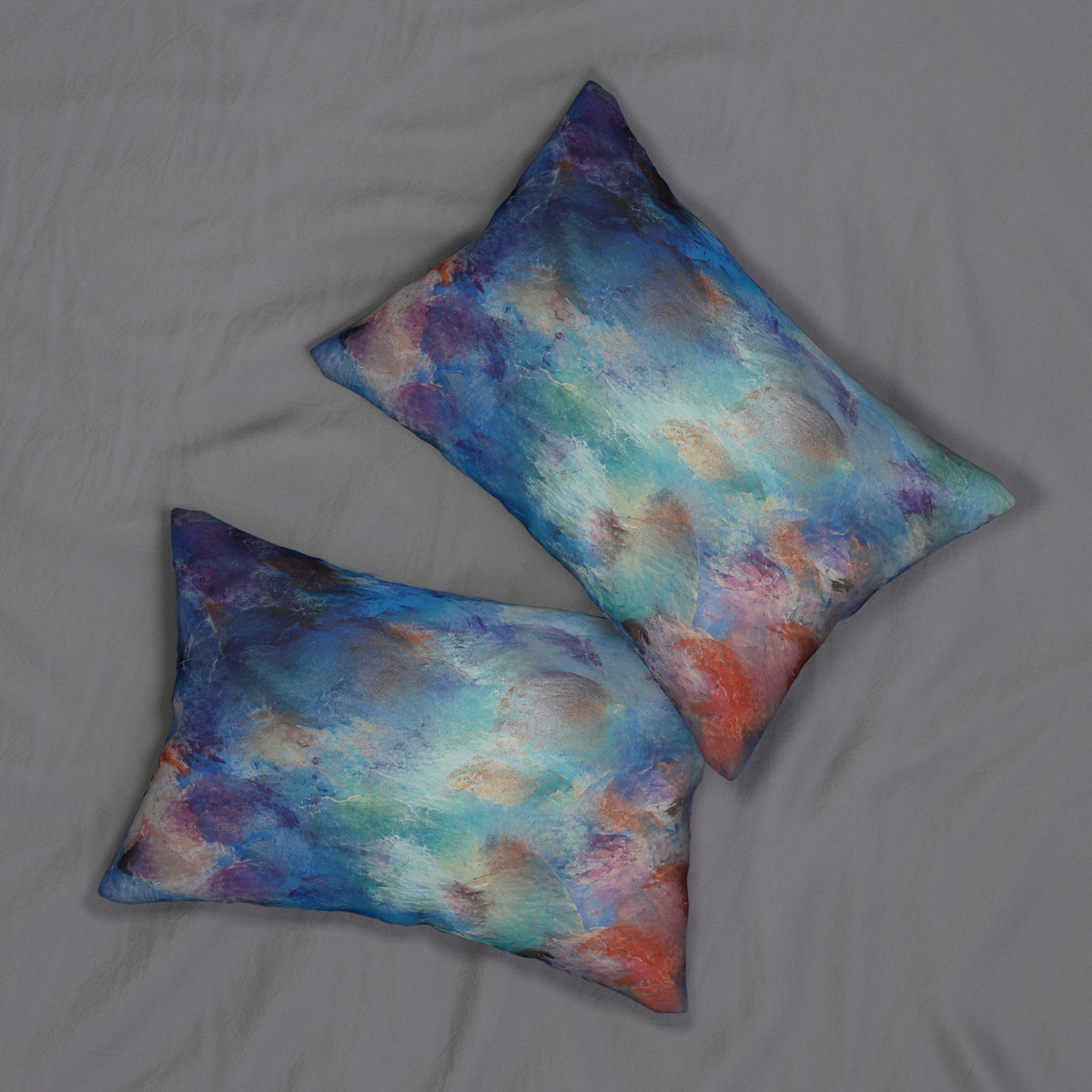 Abstract Oceanic Watercolor Lumbar Pillow