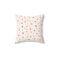 Floral Confetti Square Pillow — Pink & Orange Watercolor Ditsy Throw Pillow