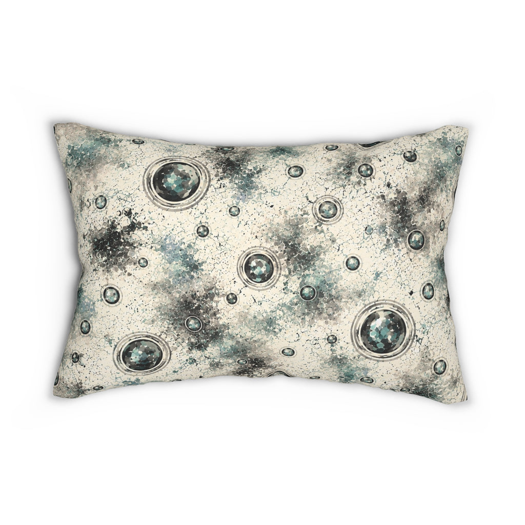 Galactic Bubble Lumbar Pillow — Vintage Space Nebula Accent