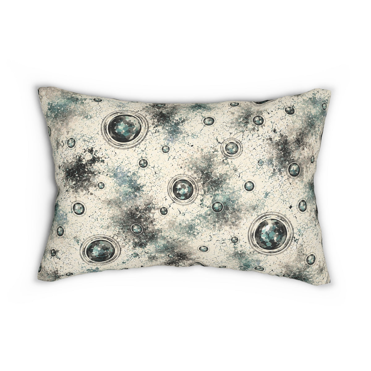 Galactic Bubble Lumbar Pillow — Vintage Space Nebula Accent
