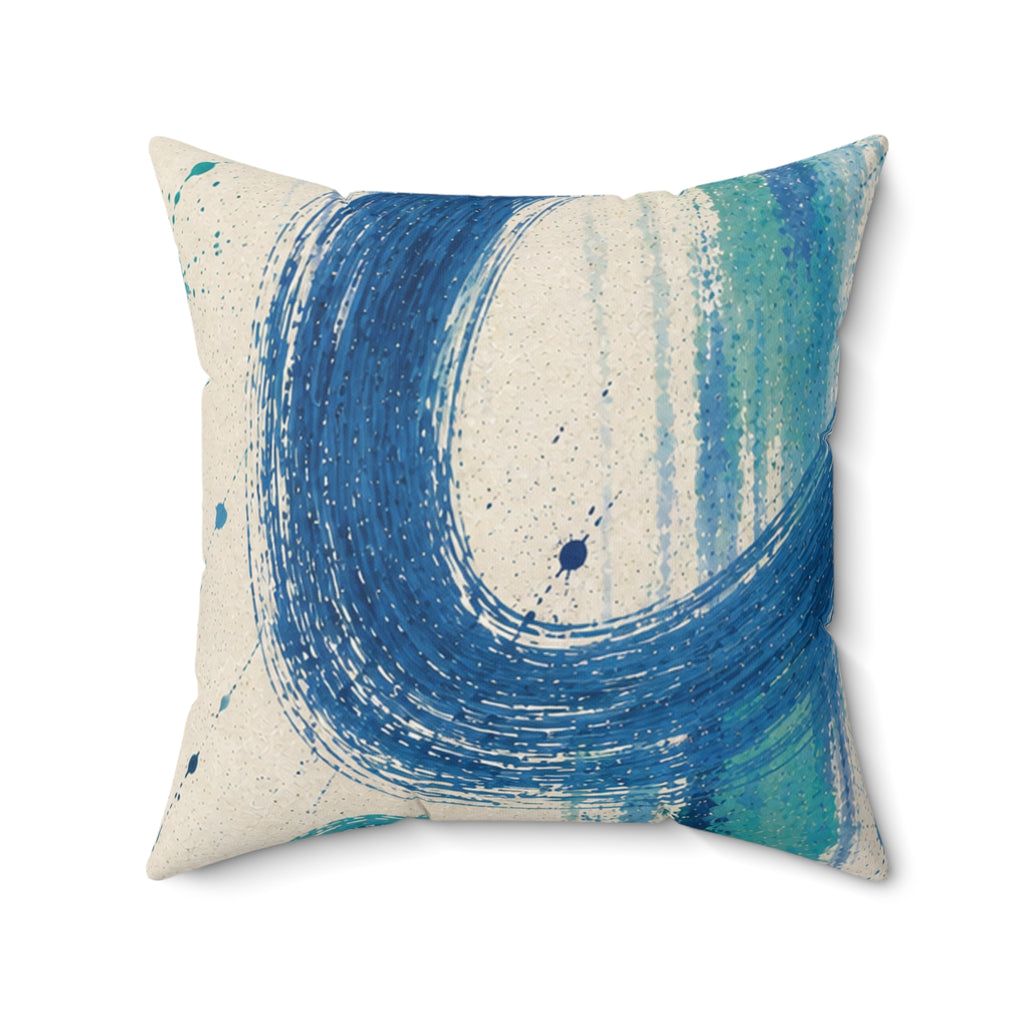 Coastal Brushstroke Square Pillow