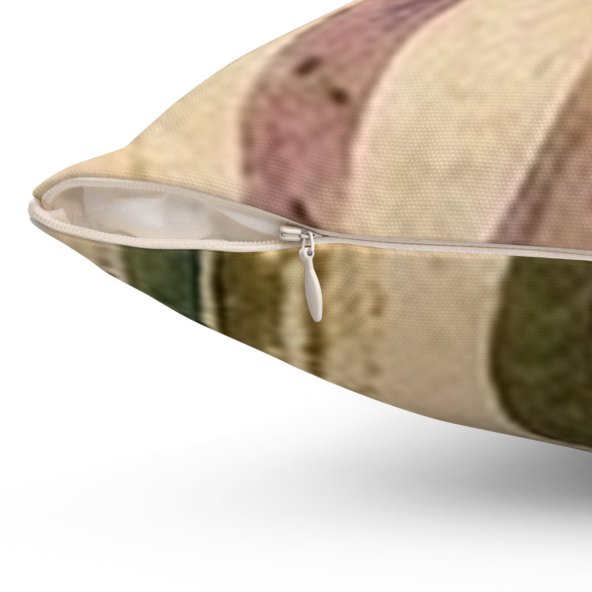 Abstract Earth-Tone Square Pillow — Vintage Mid-Century Modern Accent Cushion