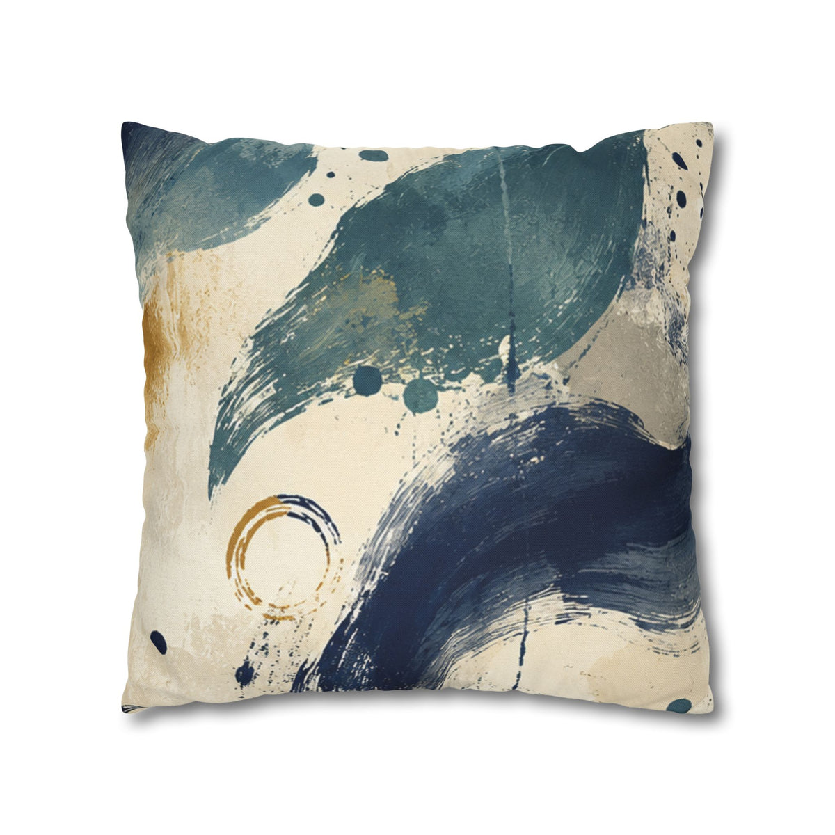 Abstract Navy Brushstroke Pillowcase — Modern Decorative Throw Pillow Cover