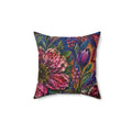 Bohemian Floral Throw Pillow — Colorful Garden Pattern
