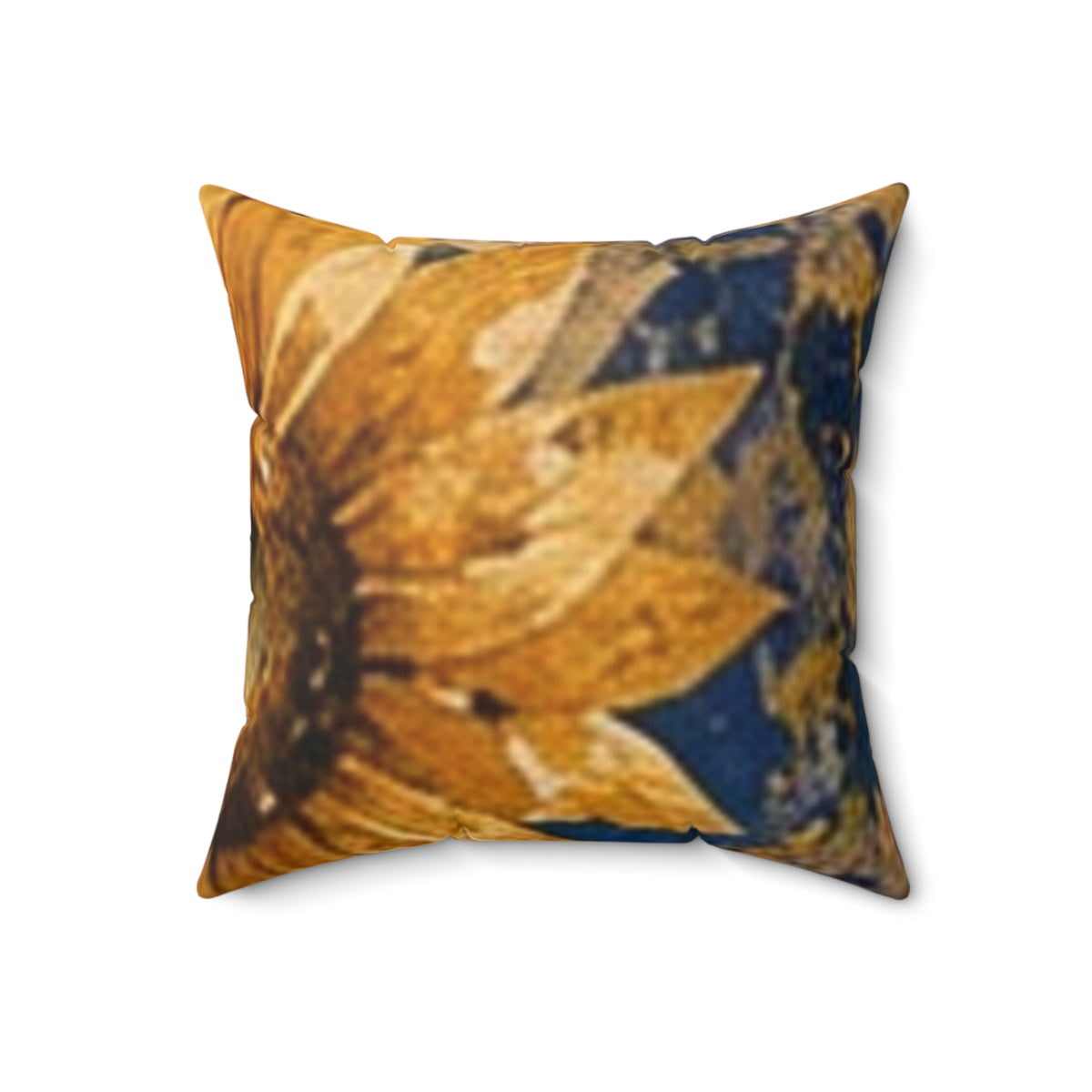 Navy sunflower decorative spun Polyester Square Pillow