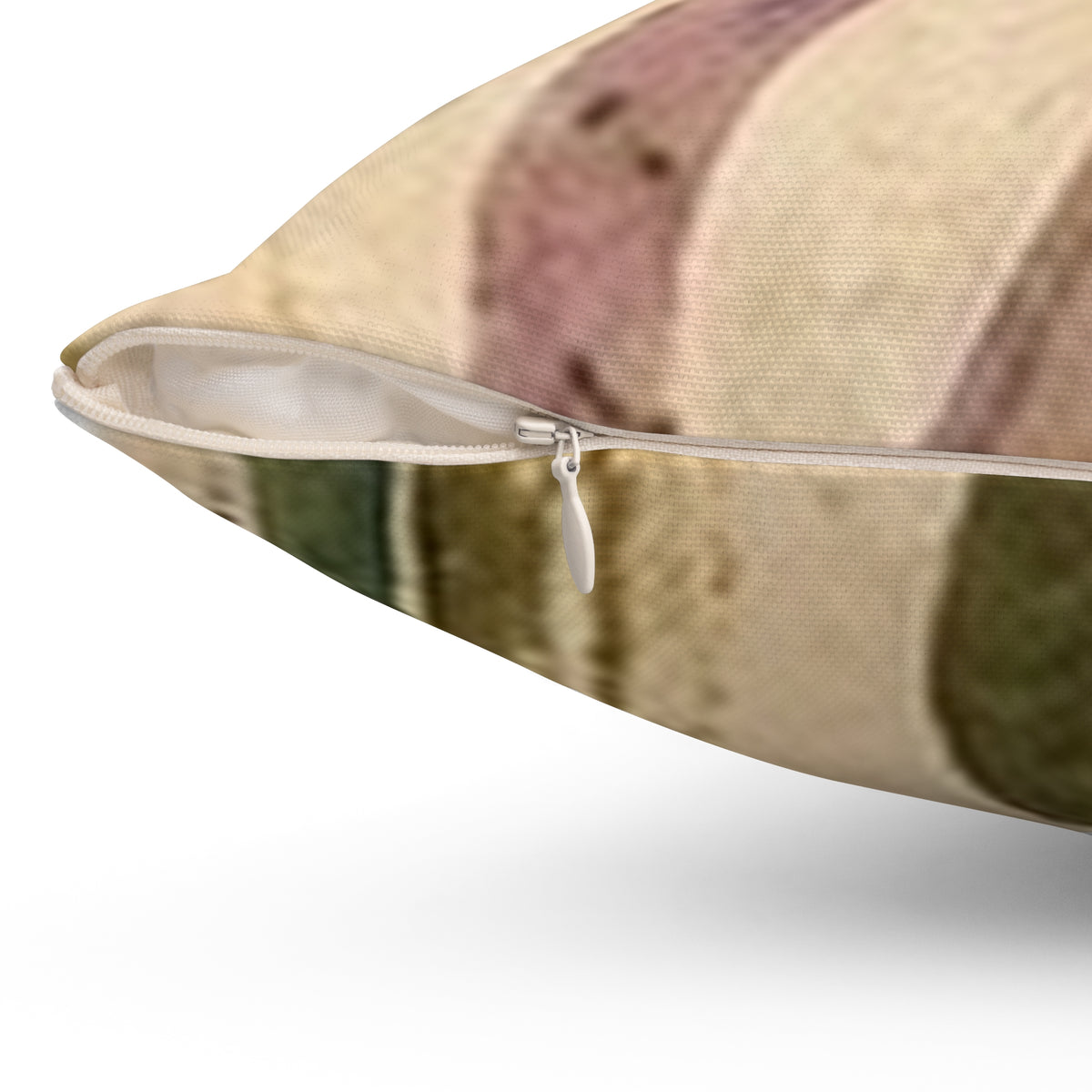 Abstract Earth-Tone Square Pillow — Vintage Mid-Century Modern Accent Cushion