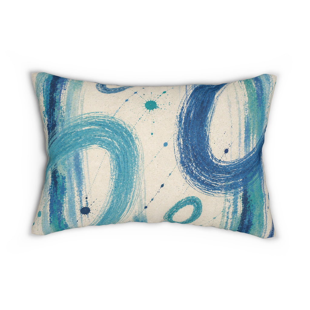 Blue Abstract Brushstroke Lumbar Pillow