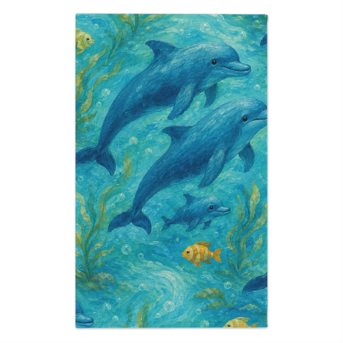 Dolphin Rally Towel — 11x18 Beach & Pool Game Day Towel