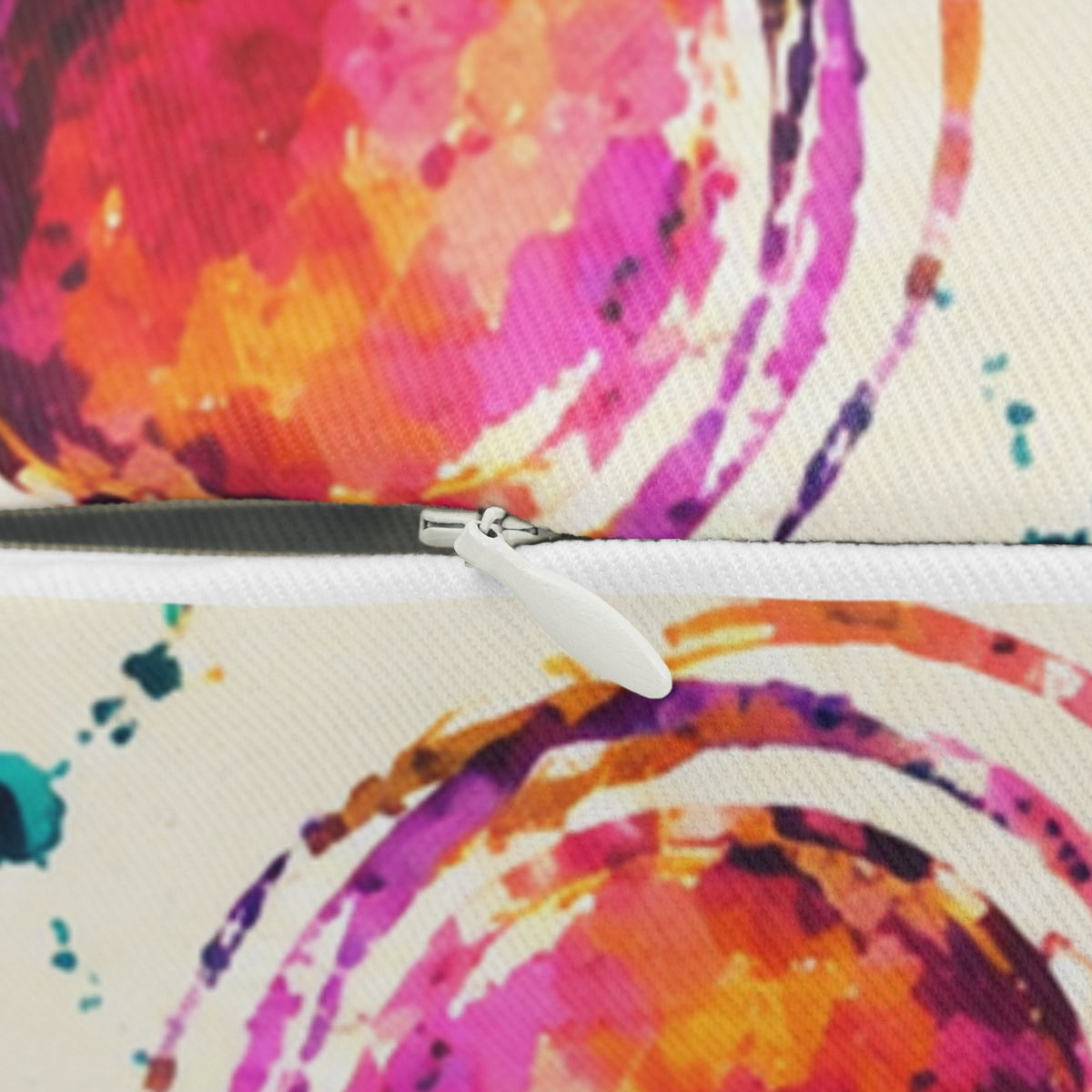 Acrylic Planet Lumbar Pillow — Colorful Abstract Circle Accent