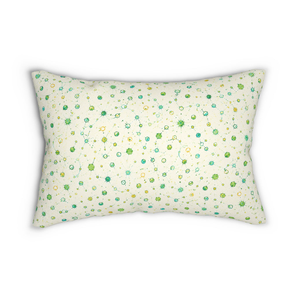 Green Ditsy Floral Lumbar Pillow