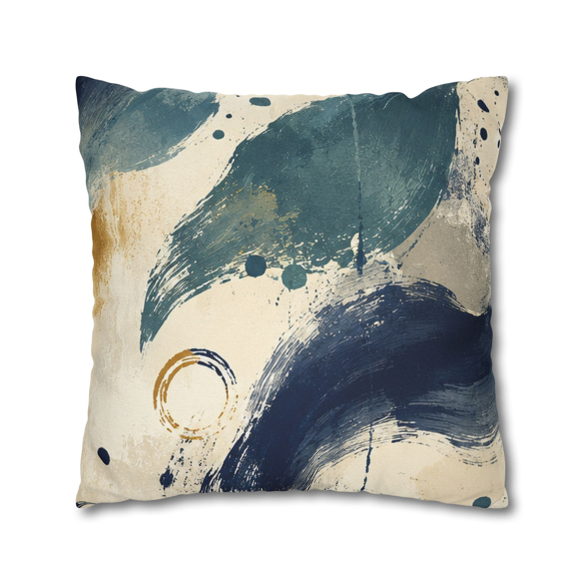 Abstract Navy Brushstroke Pillowcase — Modern Decorative Throw Pillow Cover
