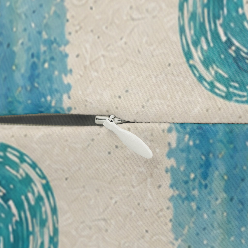 Blue Abstract Brushstroke Lumbar Pillow