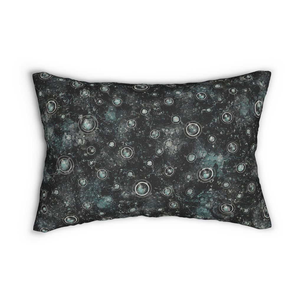 Galaxy Bubble Lumbar Pillow — Dark Celestial Throw Pillow