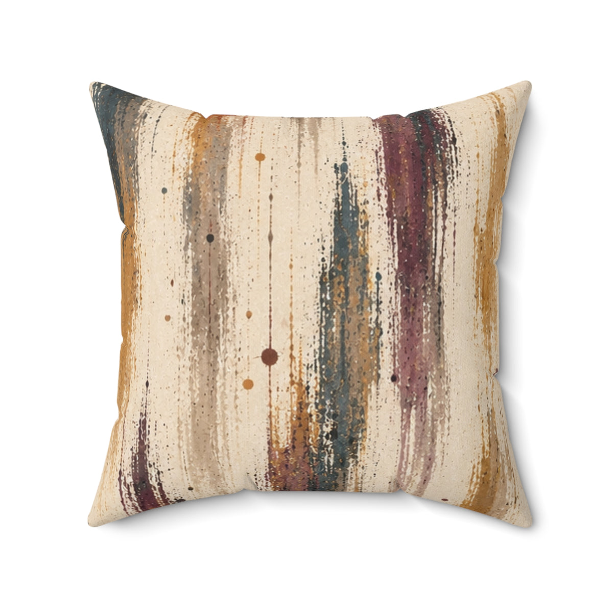 Abstract Watercolor Stripe Throw Pillow — Earth Tone Decorative Accent