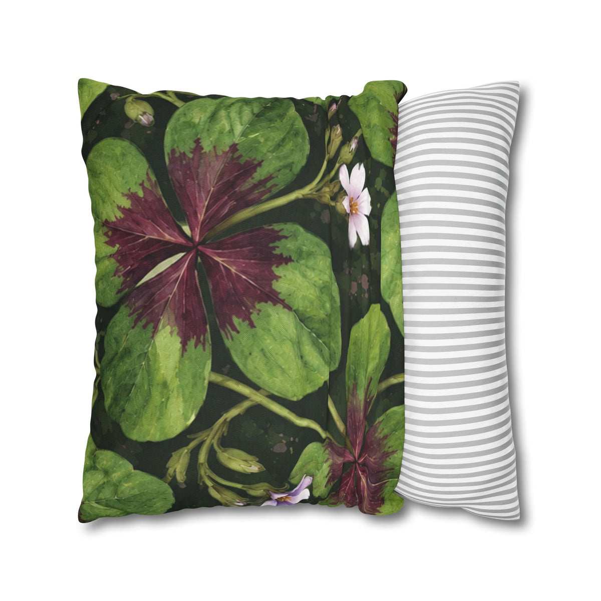 Lucky Four-Leaf Shamrock Pillowcase — Botanical Clover Cushion Cover