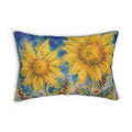 Sunflower Watercolor Lumbar Pillow