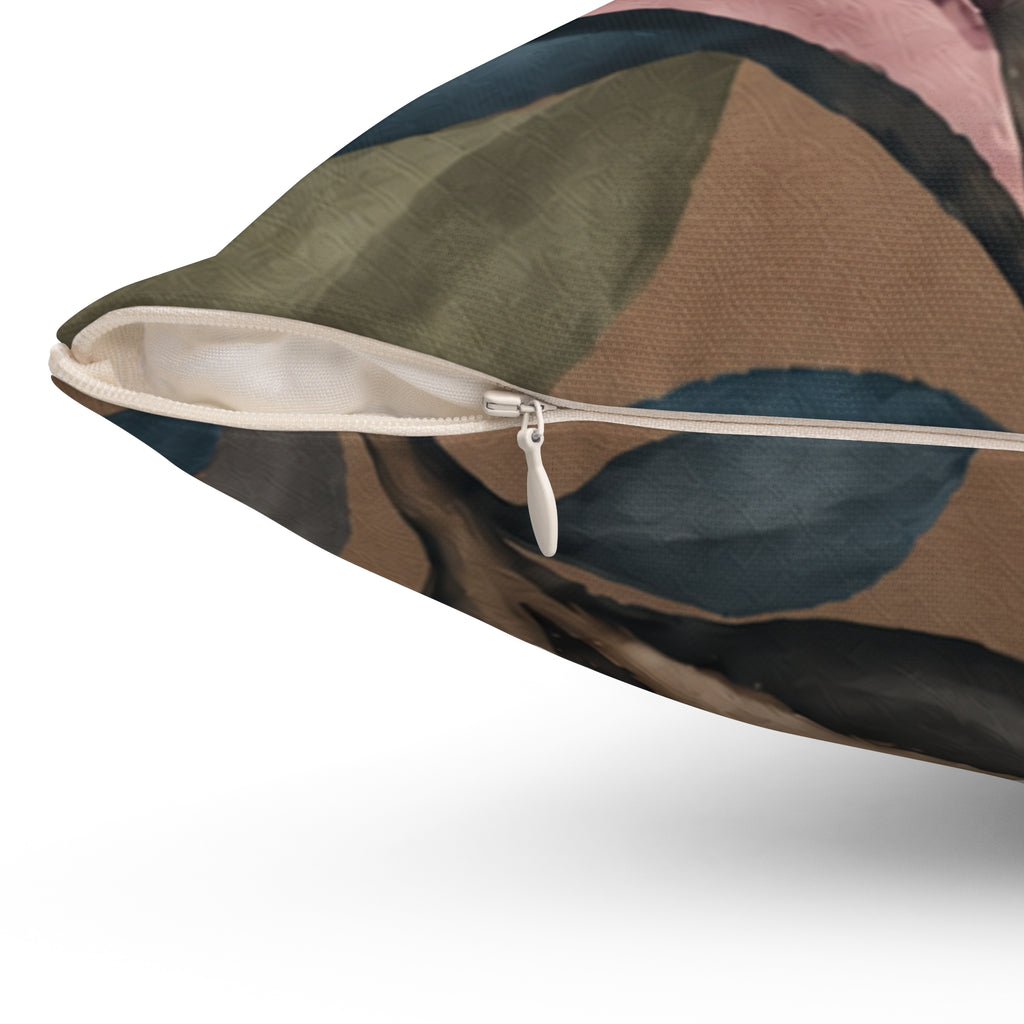 Botanical Velvet Floral Pillow — Mauve Magnolia Decorative Cushion