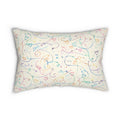 Whimsical Rainbow Heart Swirl Lumbar Pillow